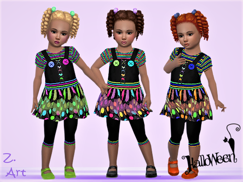 Dos sims vestidos como muñecas