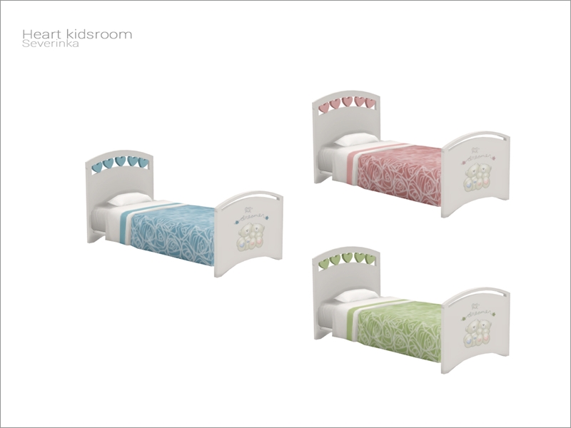cama con recorte en forma de corazón para niños