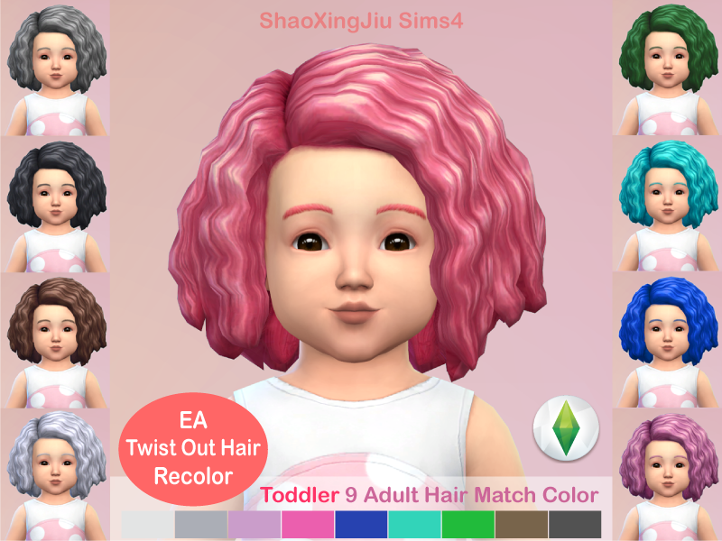 cc de pelo rizado para niños en Los Sims 4
