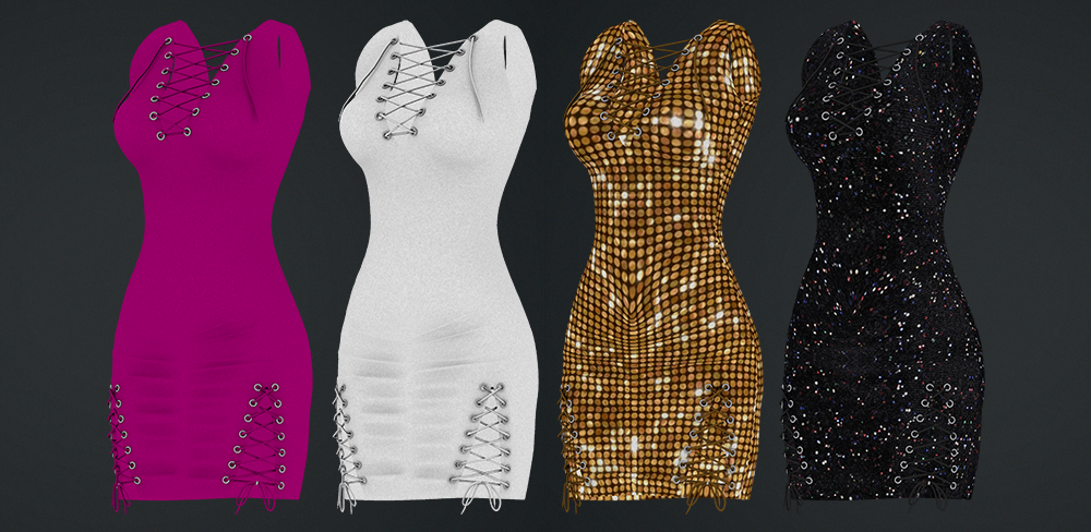 un vestido de lentejuelas con cuerdas