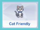 la imagen del rasgo de lote amigable con los gatos de Los Sims 4: Perros y Gatos