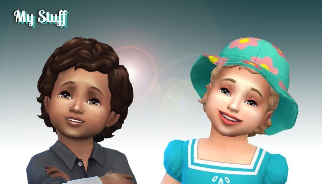 cc de cabello rizado para bebés en Los Sims 4