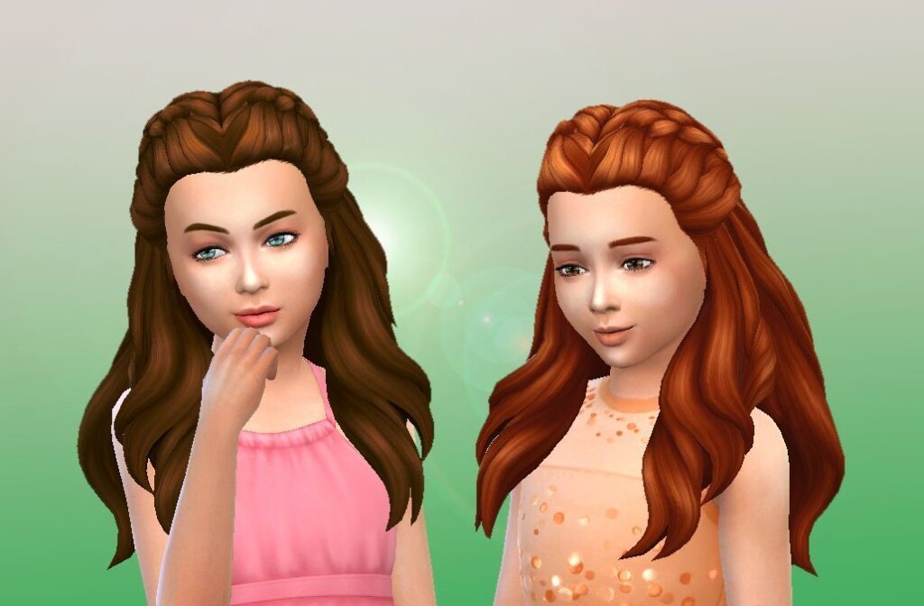 Dos sims con peinados de raya en medio y trenzas francesas a juego