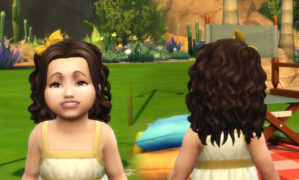 sims 4 cabello rizado para niños pequeños cc