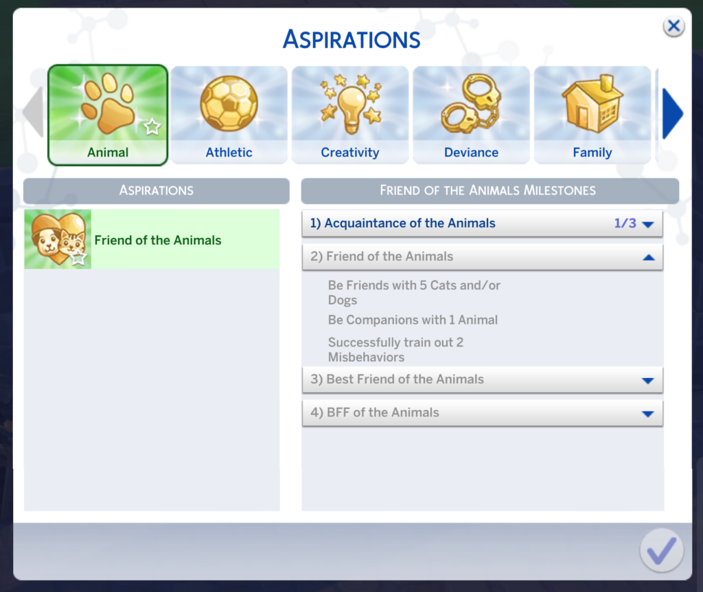 sims 4 aspiración amigo de los animales etapa dos