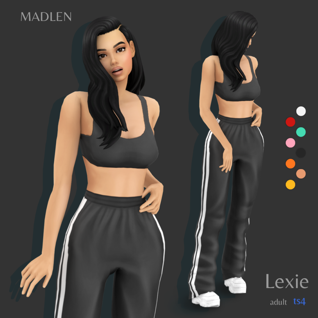 Una opción de conjuntos de Sims 4 cc inspirados en Kim Kardashian