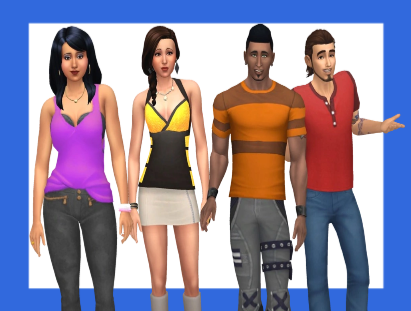 Una imagen de la familia Partihaus que vive en Windenburg en The Sims 4.