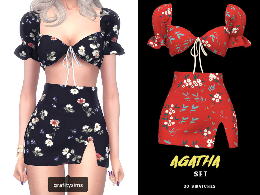 un conjunto Agatha de dos piezas con flores