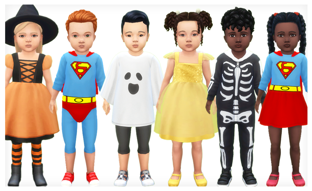 disfraces para niños en Los Sims 4 CC