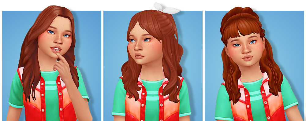 Tres sims usando diferentes peinados