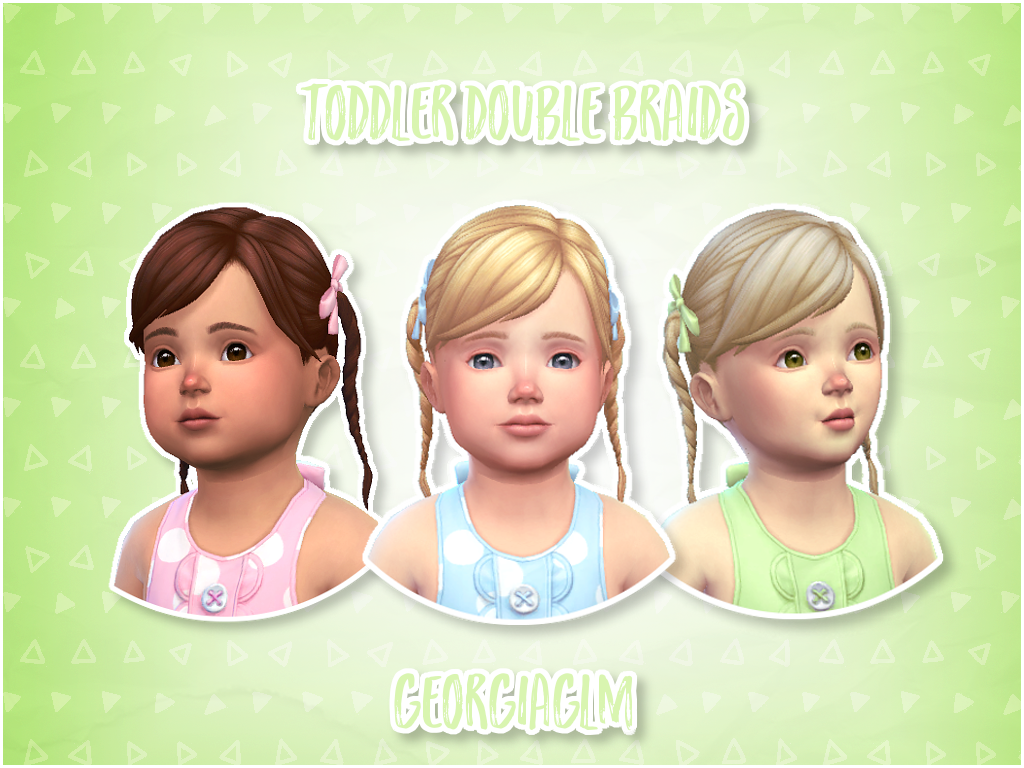 PELO DE SIMS 4 PARA NIÑOS PEQUEÑOS CON LAZOS