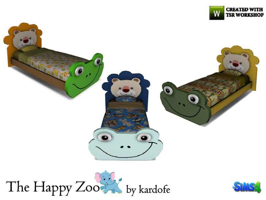 camas Happy Zoo con animales y ranas