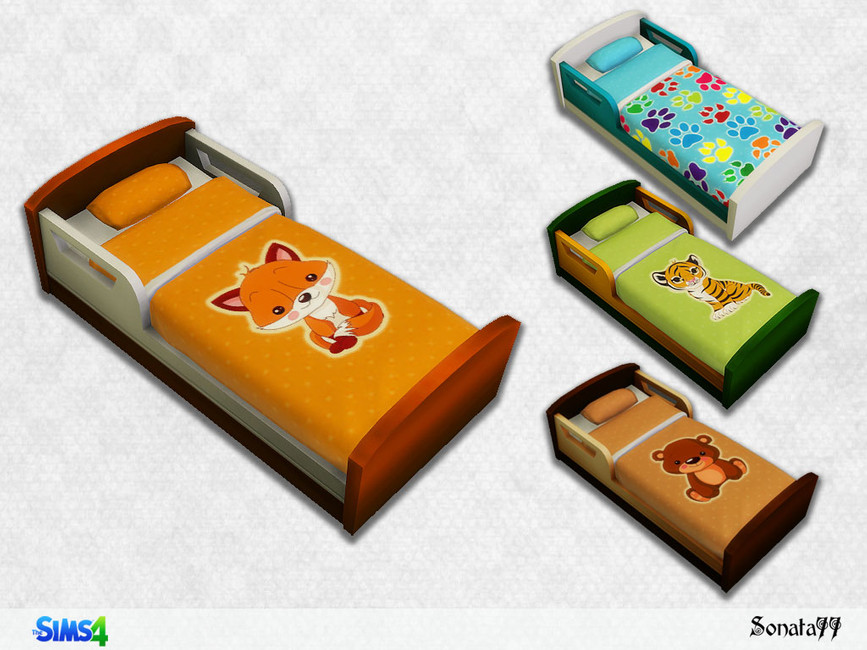 Cama para niños pequeños con diseños divertidos como un zorro o un oso