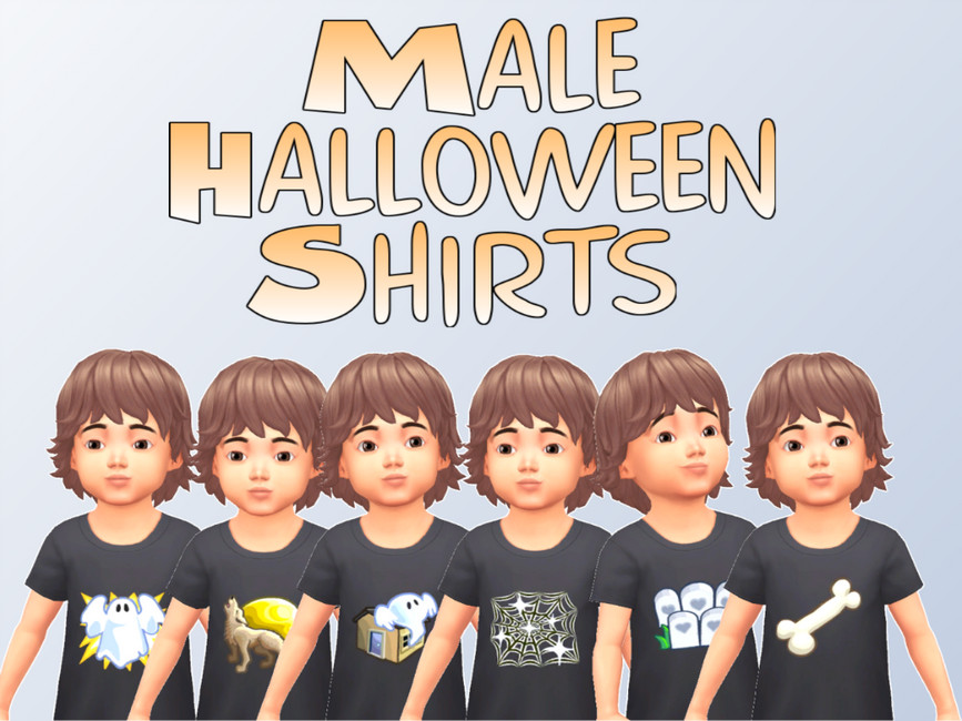grupo de niños con camisetas de Halloween negras