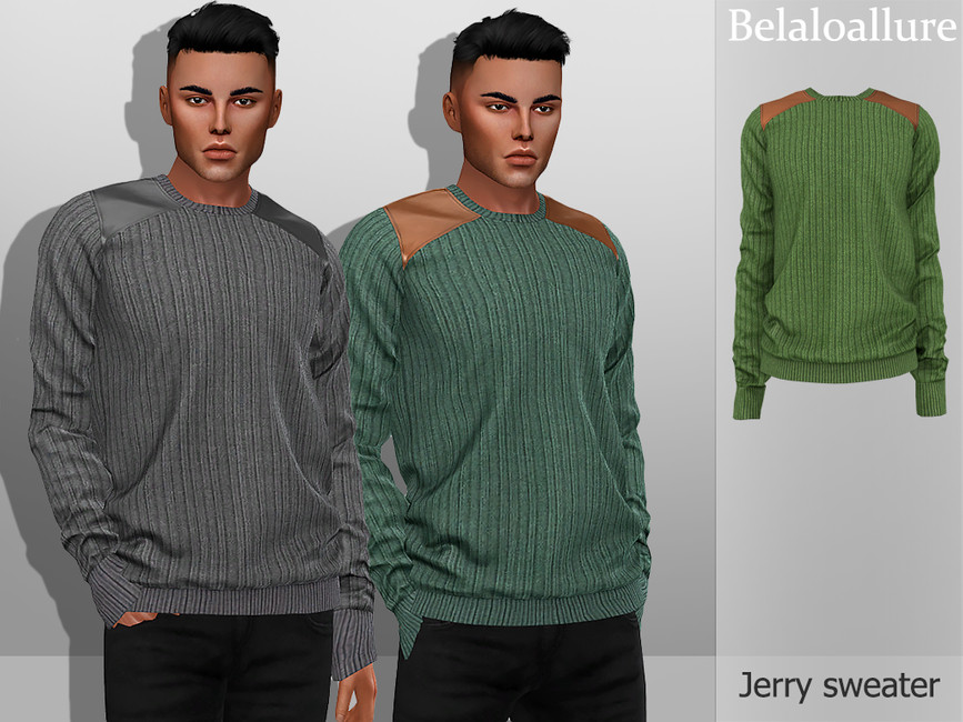 Un jersey de textura acanalada con un tejido diferente en los hombros
