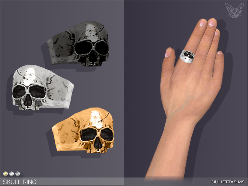 Un conjunto de tres anillos de Los Sims 4 que se parecen a la mitad superior de una calavera.