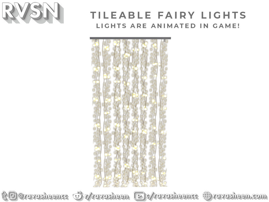 Una pared de luces de hadas animadas en Los Sims 4, estas luces de hadas se pueden colocar como una pared completa para la decoración de bodas