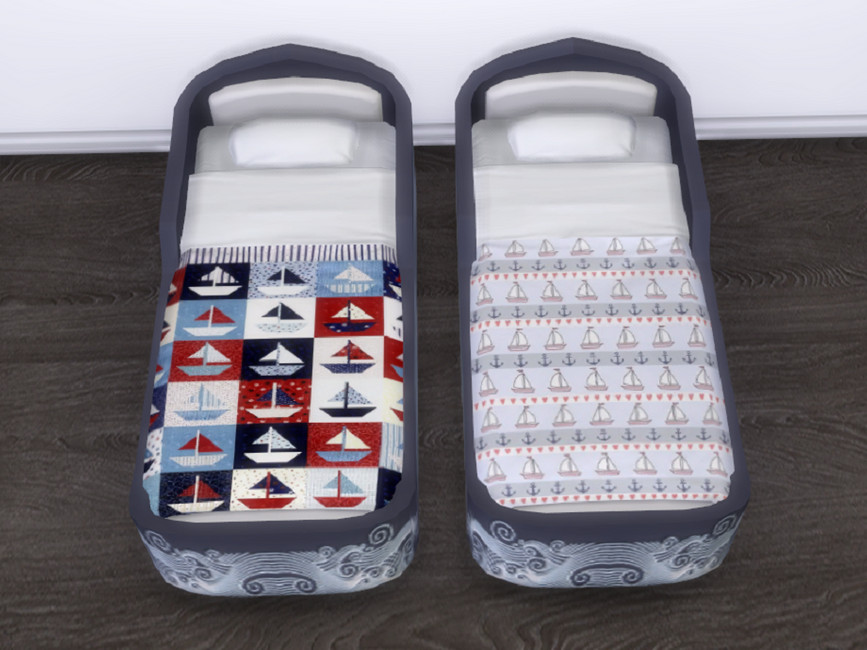 cama para niños Todo en el Mar con barcos en las mantas