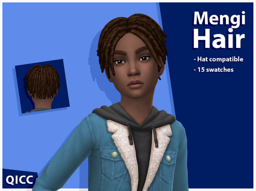 Un sim con rastas como cabello cc para sims 4