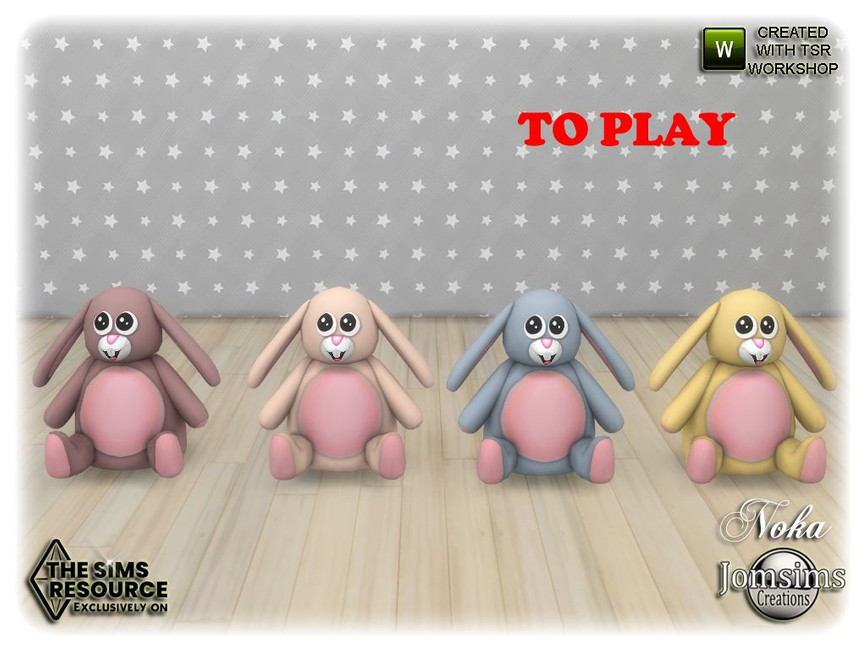 peluches de conejo en rosa, melocotón, gris y amarillo