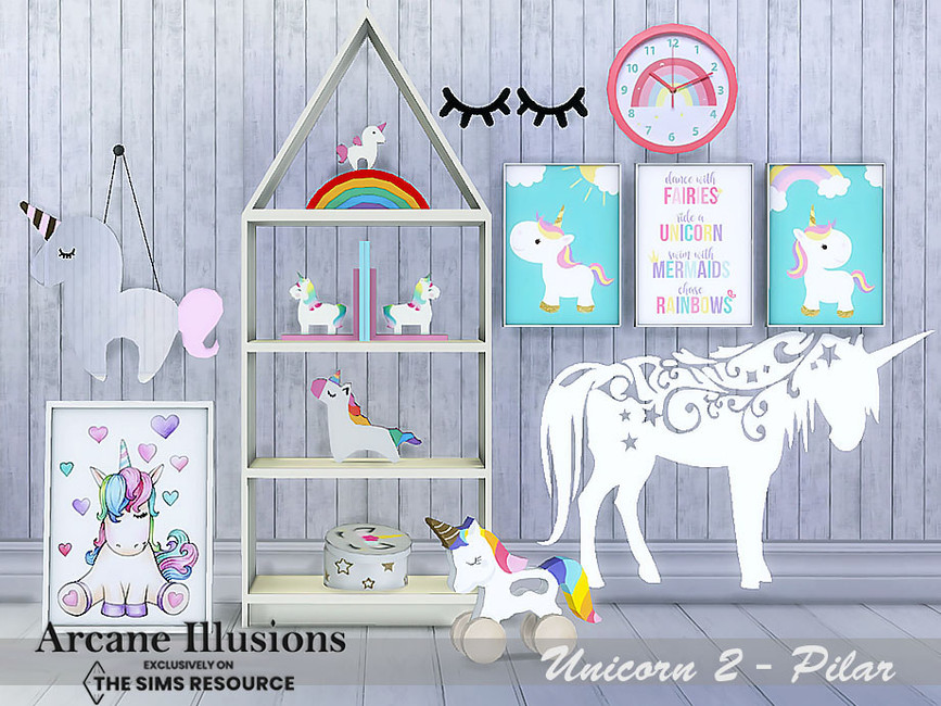 decoración mágica de habitación de unicornio