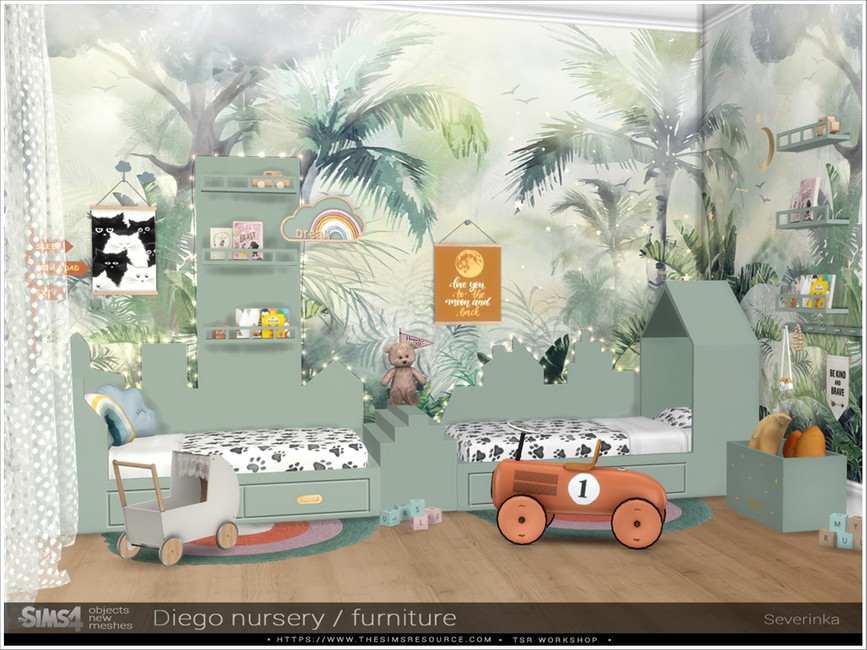 20+ Conjuntos de dormitorio para niños en Los Sims 4 CC para hacer la habitación de niños más linda